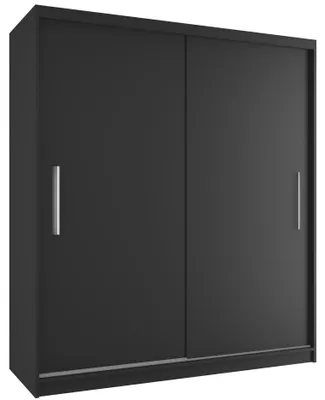 Obrázek produktu pro Velká šatní skříň TIMPAS 158 cm s posuvnými dveřmi ČERNÁ