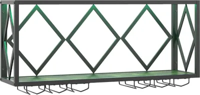 Obrázok produktu pre Nástenný stojan na víno s LED osvetlením a držiakmi na poháre