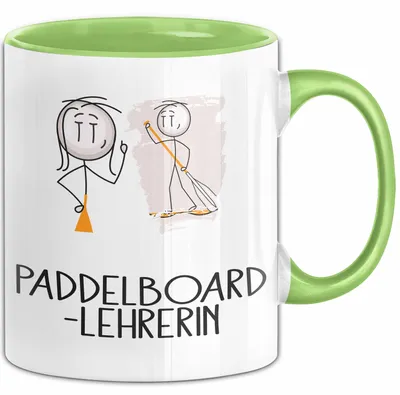 Produktbild von Geschenk für Paddelboard-Lehrerin Tasse Lustige Geschenkidee Geburtstag Ich Bin Paddelboard-Lehrerin Ich Darf Das (Grün)