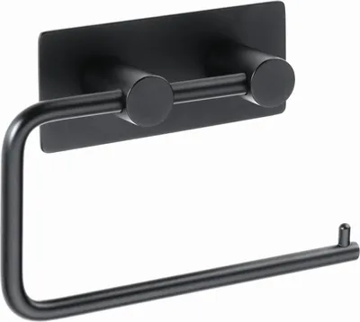 Produktbild von BEASY Toilettenpapierhalter Edelstahl Schwarz 42x145x100 mm für Bad & WC >> zum Kleben