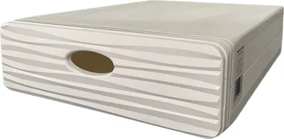 Produktbild von QBOX Wave Schubladenbox 1 Schub Weiss Gr. SLIM ( 28 x 40 x 9 cm ) , Büro Organizer Bürobedarf Ablagefächer für Ordnungssystem und Kosmetik, Aufbewahrungsbox mit Schubladen