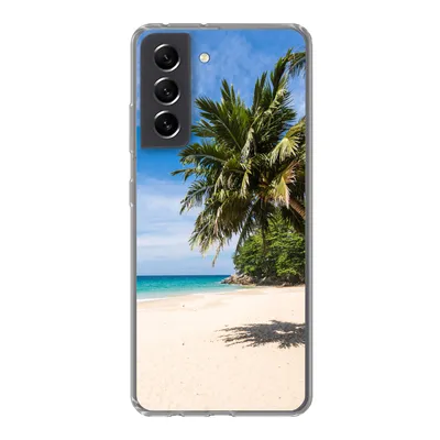 Produktbild von MuchoWow® Handyhülle Schutzhülle Hülle für Samsung Galaxy S21 FE Strand - Tropen - Meer Silikon Softcase Handy Hülle - Mobiltelefonhülle