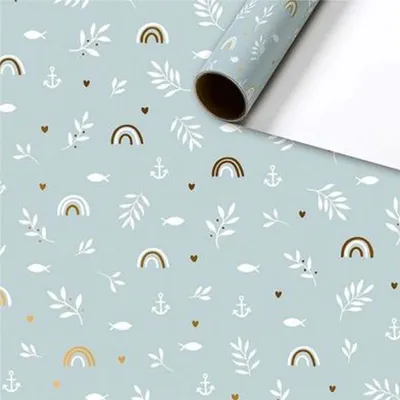 Produktbild von Geschenkpapier mit Regenbogen und Blättern