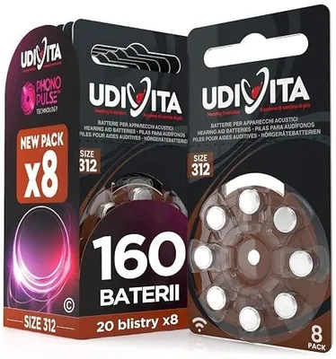 Zdjęcie produktu dla Baterie do aparatów słuchowych PR41 312 udivita 120 sztuk