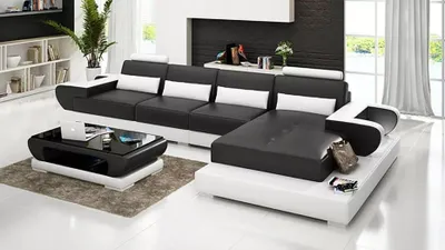 Produktbild von Sofa Ledersofa Eckcouch Polstergarnitur Couch Eckgarnitur Wohnlandschaft Polster