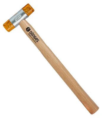 Produktbild von Dönges Kunststoffhammer mit lackiertem Eschenstiel, 22 mm, Gelb (Gummihammer)