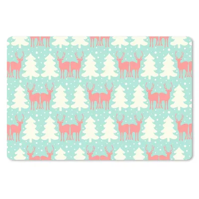 Produktbild von MuchoWow® Mauspad Mousepad Hirsche - Muster - Rosa 27x18 cm - Mousepads - Maus Mat - Pad - Mausunterlage - Büroartikel - Desk Matten