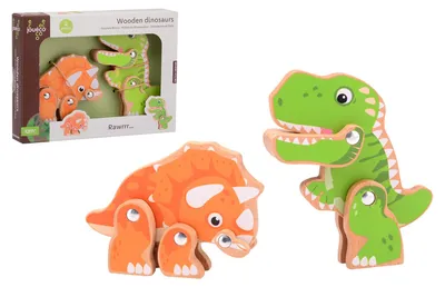 Obrázok produktu pre Sada drevených dinosaurov 2ks 12m+