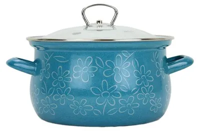 Immagine prodotto di BELIS Pentola in smalto con coperchio in vetro FLOWER 24 cm, 6,1 l