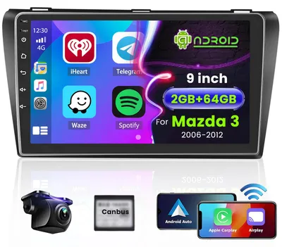 Immagine prodotto di Autoradio 2G 64G per Mazda 3 (2006-2012) con CarPlay e Android Auto wireless, display Android 13 da 9 pollici