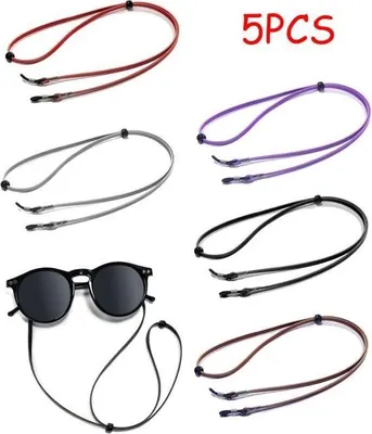 Produktbild von Brillenband, Sonnenbrillenkette aus Leder, rutschfestes Nackenband für Lesebrillen, verstellbares Brillenband