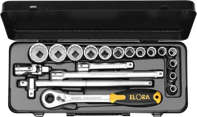 Produktbild von Elora Steckschlüssel-Satz 1/2", Sechskant, 19-teilig 10-32 mm, ELORA-771-LINDMU