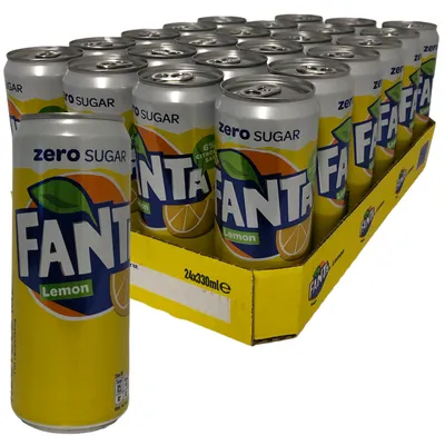 Immagine prodotto di Fanta - Bevanda analcolica Fanta Lemon Zero Blik 330ml | 24 pezzi