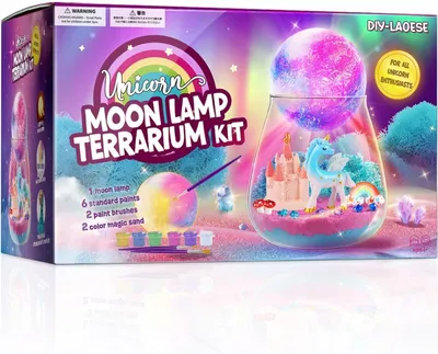 Produktbild von Kreatives Einhorn Terrarium Bastelset mit Mondlampe
