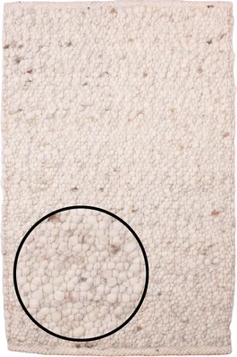 Produktbild von Handgewebter weiß Teppich 090 x 060cm Bettvorleger Beidseitig Carpet Rug Tapis