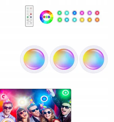Produktbild von 3er Set RGB LED Möbel-Unterbauleuchten mit Fernbedienung