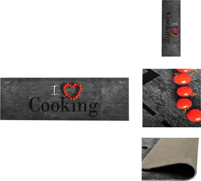 Produktbild von vidaXL Küchenteppich Waschbar Cooking 60x300 cm -  Fußmatten