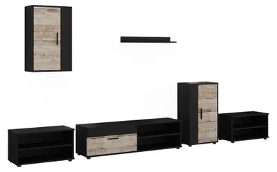 Obrázek produktu pro Živá stěna Vicco Berno Černá/Pískový dub 6dílná sada, Model 59221