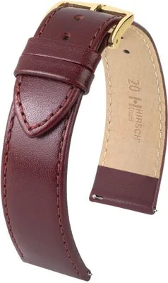 Produktbild von Hirsch Uhrenarmband Osiris M weinrot glänzend 14 mm