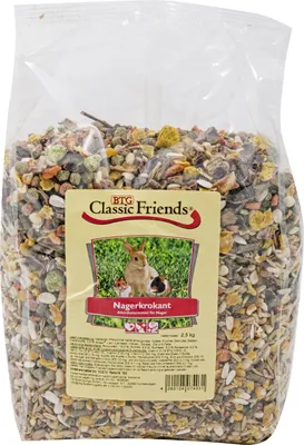 Produktbild von BTG Classic Friends Classic Nagerkrokant, Samen, 2,5 kg, Meerschweinchen, Hamster, Kaninchen, Vitamin A, Vitamin C, Vitamin D3, Vitamin E, Kupfer, Jod, Eisen, Manganese, Selen, Zink, 13%