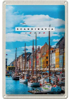 Produktbild von Blechschild Reise 20x30cm Skandinavien Schiffstour Urlaub Meer