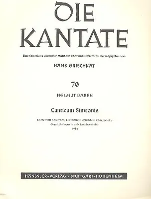 Produktbild von Canticum Simeonis für Tenor solo, Chor und Orchester Partitur