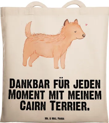 Produktbild von Mr. & Mrs. Panda Einkaufstasche Cairn Terrier Moment - Transparent - Geschenk, Tote Bag, Stoffbeutel, Tasche, Shopping, Laptoptasche, Jutebeutel