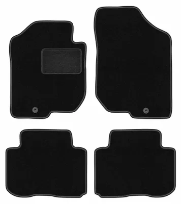 Obrázok produktu pre Velúrové autokoberce pre: Kia Carens III 2006-2010 (minivan) – sada 4 ks, čierne, na mieru – Wielganizator LUX