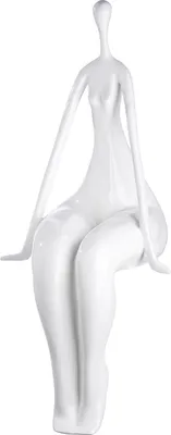 Immagine prodotto di Gilde Kantensitzerfigur, "Lady", Fraumotiv, Kunstharz, weiß, VE 1, L. 32 cm, B. 36 cm, H. 74 cm 52416 4063387524169