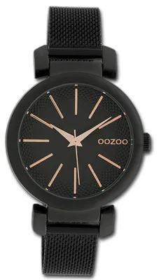 Obrázek produktu pro Hodinky Oozoo pro ženy, černá barva, kovový pásek, quartzový strojek, analogové zobrazení, model D3UOC10131
