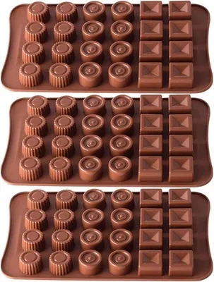 Produktbild von Silikon Chocoladenformen Set 3 Teile Antihaft Gelee DIY Schokolade