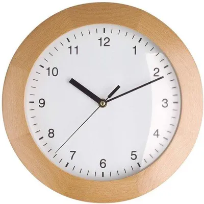 Immagine prodotto di Orologio da parete Unyqoos® Funkwanduhr – Orologio da parete analogico da 30 cm, con cornice in legno di faggio massello, color marrone, quadrante bianco con numeri neri, a radiofrequenza (DCF)