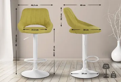 Produktbild von 2er Set Barhocker Milet Stoff W grün