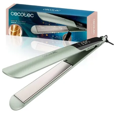 Produktbild von Cecotec Schmaler Haarglätter Lisse Keratin Essence Olive. HeatMax-Funktion, 130–230 °C, Keramikbeschichtung mit Keratin.