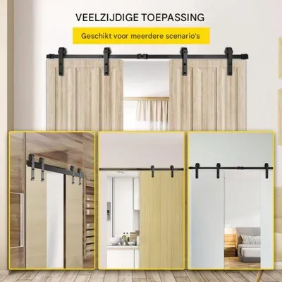 Obrázek produktu pro Systém posuvných dveří 396 cm, uhlíková ocel, barva Stalltürkit