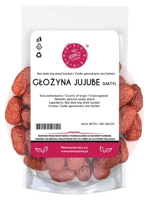 Zdjęcie produktu dla Daktyl Chiński Jujube Suszony Głożyna z pestką Suszone Owoce - 500g