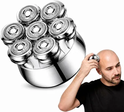Produktbild von 7D Herren Elektrischer Wasserdicht Glatzen Rasierer LED-Anzeige 2 Geschwindigkeitsmodi Nass und Trocken Typ-C-Schnellladung Magnetischem Klingenkopf