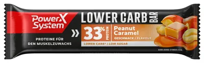 Produktbild von Power System | Lower Carb Bar Peanut Caramel | Proteinriegel 33% Eiweiß wenig Zucker 1 x 45g