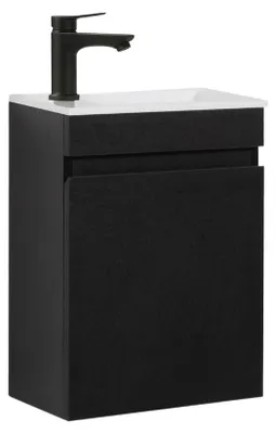 Waschtischset 40 cm mit Unterschrank, schwarz, Wandmontage