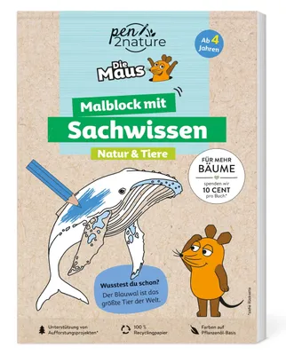 Produktbild von Die Maus - Malblock mit Sachwissen Natur & Tiere