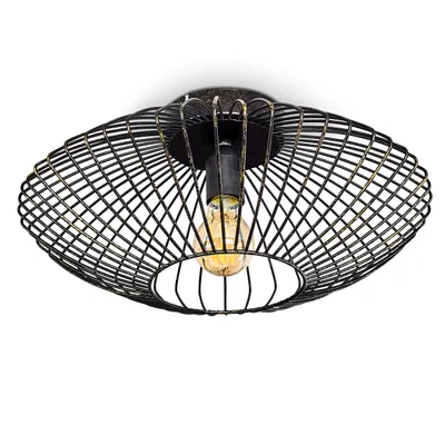 Produktbild von Pieris »Pieris« runde Deckenlampe aus Metall in Schwarz/Gold