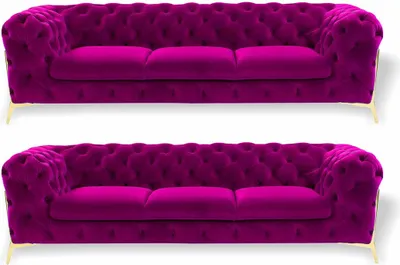 Produktbild von Chesterfield Sofa Samt Couch Polster Sitz 3+3 Sitz Garnitur Design Couchen Sofas