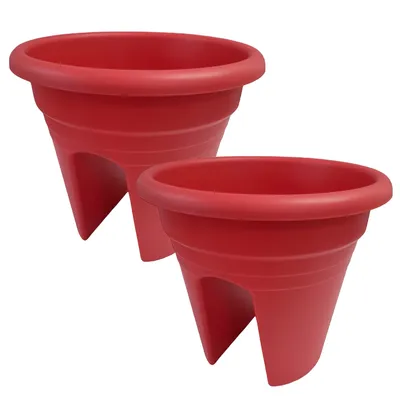 Image de Pot balcon Mediterranea 2 fois - Ø 30 cm - framboise - 2 pces