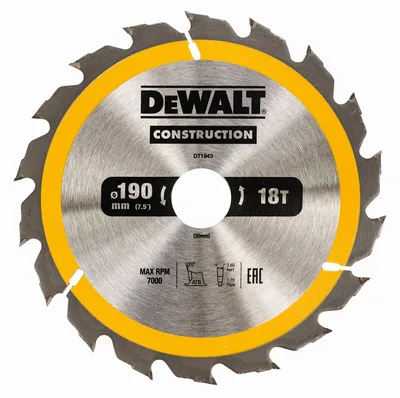 Obrázek produktu pro DeWALT Příslušenství - Pilový kotouč 190 x 30 mm, 18 zubů DT1943