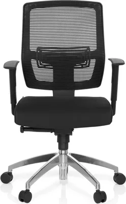 Obrázek produktu pro hjh OFFICE profesionální kancelářská židle NET 90 ergonomická kancelářská židle s područkami látka/síťovina černá otočná židle pro kancelář, domácnost