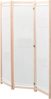Obrázok produktu pre vidaXL 3-dielna deliaca stena do izby krémová 120 x 170 x 4 cm látka