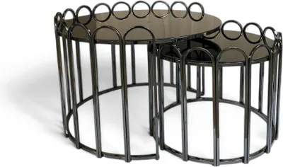 Image de Tables d'appoint exclusives avec piètement circulaire et plateau élégant