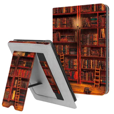 Zdjęcie produktu dla Etui Fintie kompatybilne z Kindle Paperwhite 6" (10. generacja – 2018 r. / wszystkie modele Kindle Paperwhite 6") – etui z podpórką, kieszenią na karty, paskiem na rękę oraz funkcją automatycznego uśpienia/budzenia, biblioteka