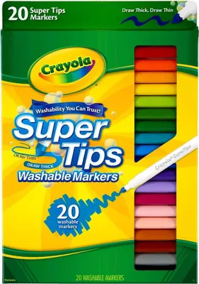 Immagine prodotto di Crayola | Set di pennarelli Super Tips - 20 colori - Lavabili - Non tossici - Ideali per i bambini