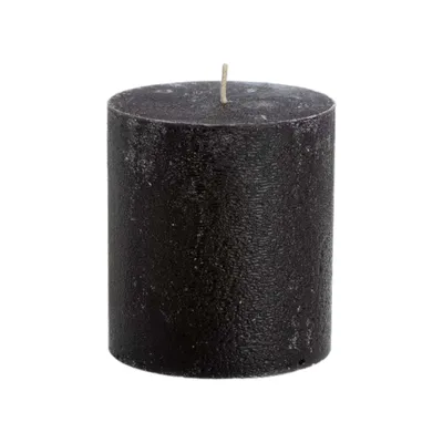 Imagen del producto de Rustik Lys: Vela rústica en forma de tronco – Negra – 10 x 11 cm